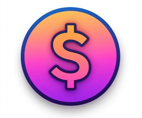 Obraz premium A sleek, modern green app icon with a 3D dollar sign. The glossy, rounded square design symbolizes finance, budgeting, and savings, ideal for financial applications.