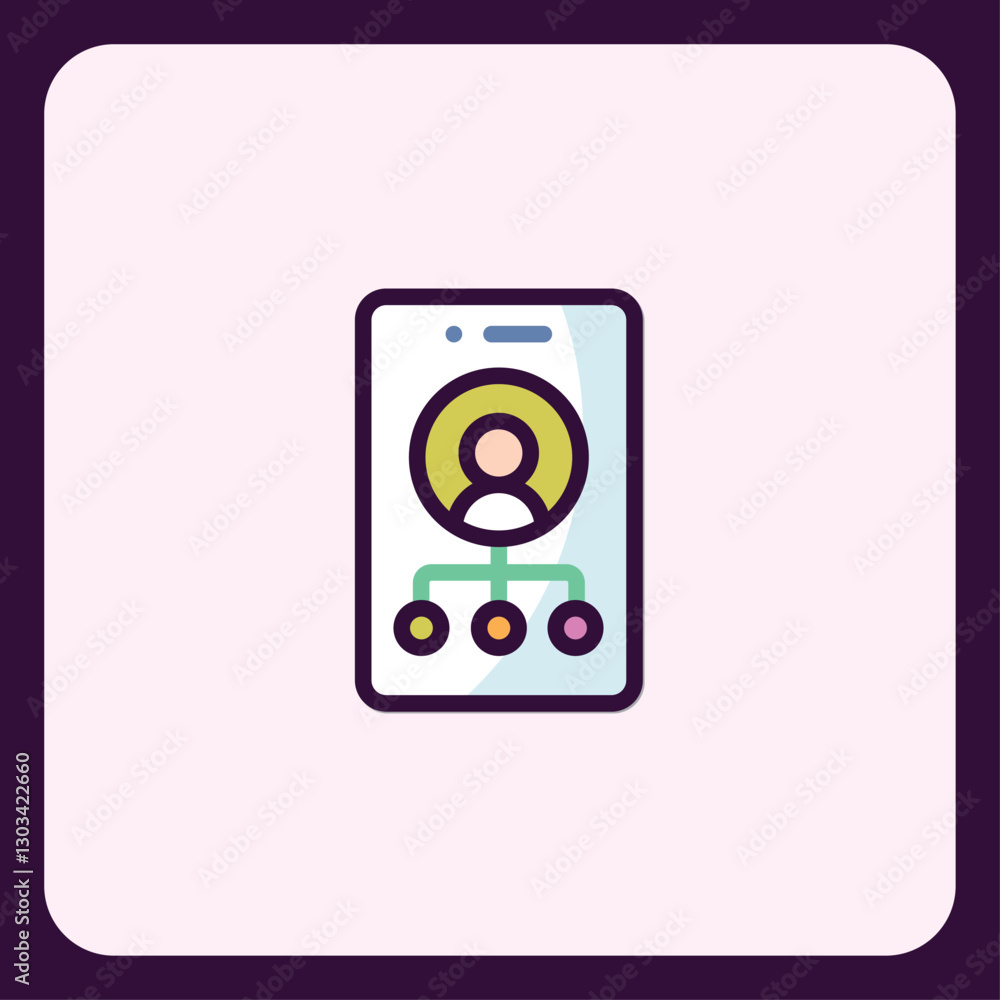 Poster digital connectivity simplified, visual representation of a social network symbol