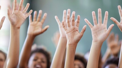 Class Participation: Raised Hands Eager to Learn