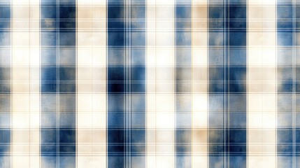 A soft plaid pattern in blue and cream hues, ideal for textile design, home decor, or branding materials, This stylish texture adds a cozy vibe to various projects,