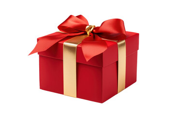 Obraz premium red christmas gift box isolated on white or transparent png