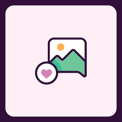 Heartfelt landscape appreciation icon showcasing scenic beauty and affection