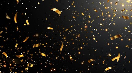 Golden Confetti Celebration: A Luxurious Festive Background