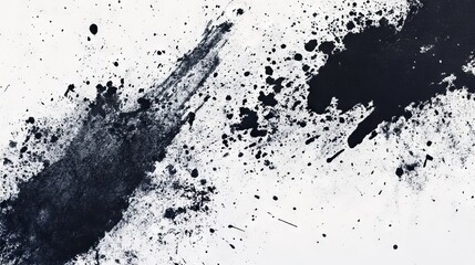 Obraz premium A grainy, black and white background with a textured, slightly rough look. It looks like dark paint splatters on paper. 