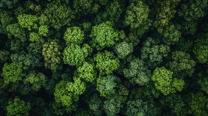 Naklejka premium A high-flying picture of a lush green forest. Shows how important nature is. 