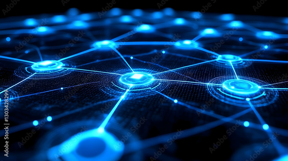 Poster digital network; futuristic tech design