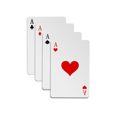 Winning poker combination of four aces	