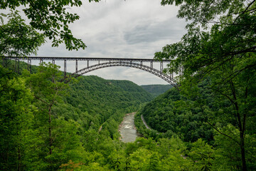 Fototapeta premium View of New River Bridge from the Kaymoor Trail