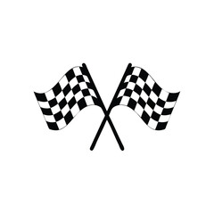 Racing Checkered Flag Vector Set - Black and White Finish Line Icons