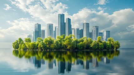 Fototapeta premium Green city technology helps us meet environmental goals. 
