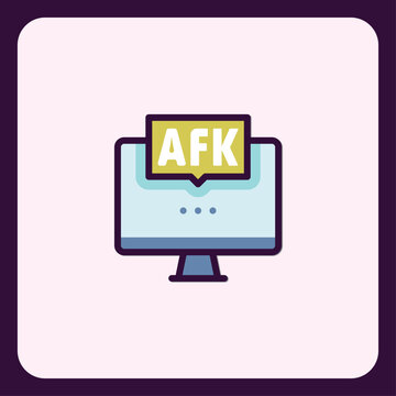 Away from keyboard computer icon illustration for communication usage