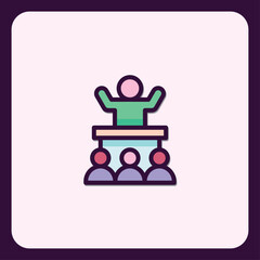 Bold presentation icon capturing leadership and teamwork in vector art