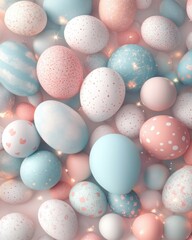 Pastel Speckled Easter Eggs with Sparkling Lights