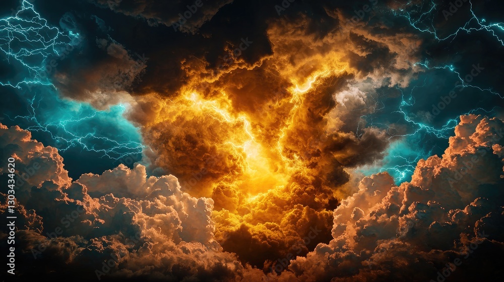 Poster AI-driven neural network predicting weather patterns with dynamic data visualization.