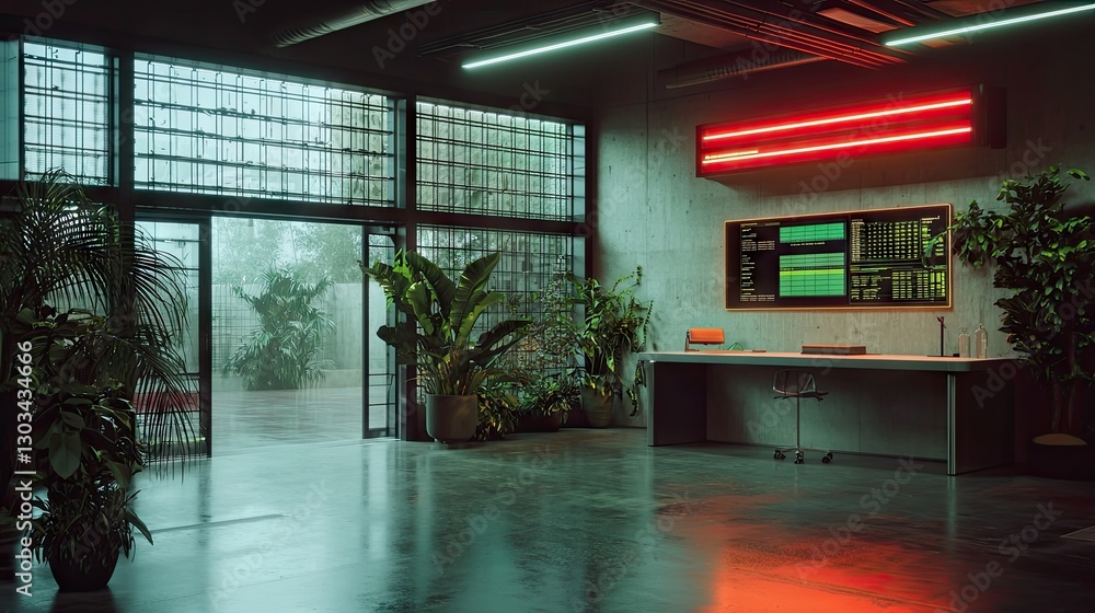 Aufkleber ai-enhanced meteorology lab with holographic charts displaying atmospheric analysis.