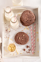 Homemade and tasty chocolate cookies as a sweet dessert.