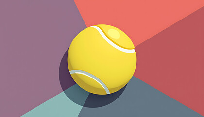 Tennis ball on colorful abstract background