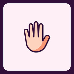 Obraz premium Stylized hand icon with a raised palm indicating stop or high five