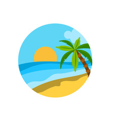 palm tree labels and design element. Vintage palms illustrations. Vector design  element for emblem, logo, insignia, sign, identity, logotype, poster.