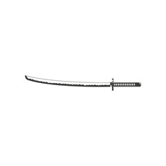 katana sword. Samurai and ninja weapon in retro style. Crossed samurai swords collection. Ninja shurikens.