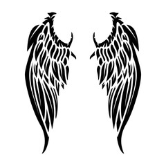 wings in vector. Design elements for logo, badge or label. Vector illustration.