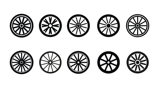  Wooden Wagon Vector Silhouette Set | Vintage Cart & Farm Vehicle Graphics