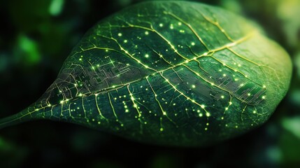 Illuminated Leaf with Bioluminescent Effects