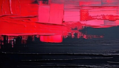 textured abstract red and black oil painting with dynamic brushstrokes, perfect for modern decor, album covers, and poster