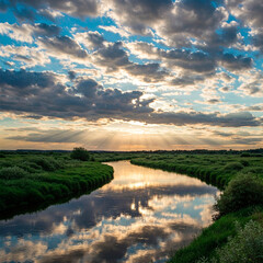 sunrise over the river