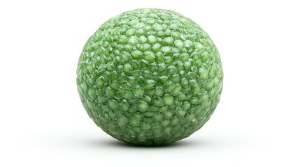Green textured sphere on white background