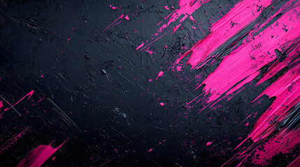 Rose Pink and Graphite Torn Brushstroke Design with Halftone Shards and Grunge Debris for Abstract Art
