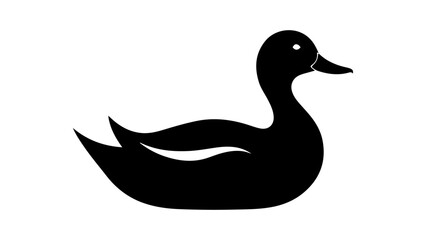 black shape of a duck silhouette vector illustration