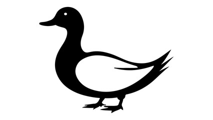black duck outline vector illustration on white background