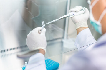 Pcr testing process in laboratory scientific research precision analysis controlled environment...