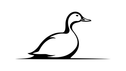 duck simple black silhouette illustration on white background