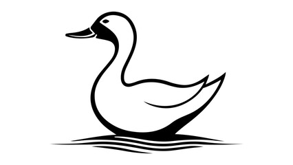 vector illustration of a duck outline shape cartoon