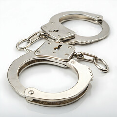 Photo of a pair of handcuffs isolated