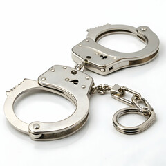 Photo of a pair of handcuffs isolated