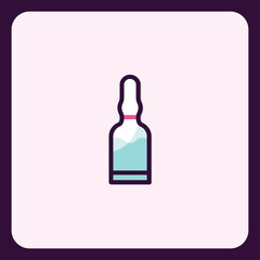 Minimalist Ampule Vial Icon for Healthcare and Pharmaceutical Design Projects