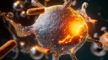 Exploring the fascinating world of cellular activity and interactions in a vibrant scientific environment