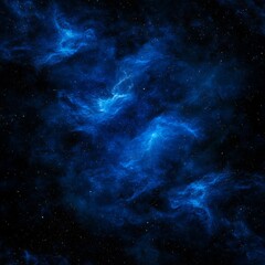 Fototapeta premium Deep Blue Nebula and Distant Stars: A Cosmic Symphony of Light and Color in the Vast Expanse of Space