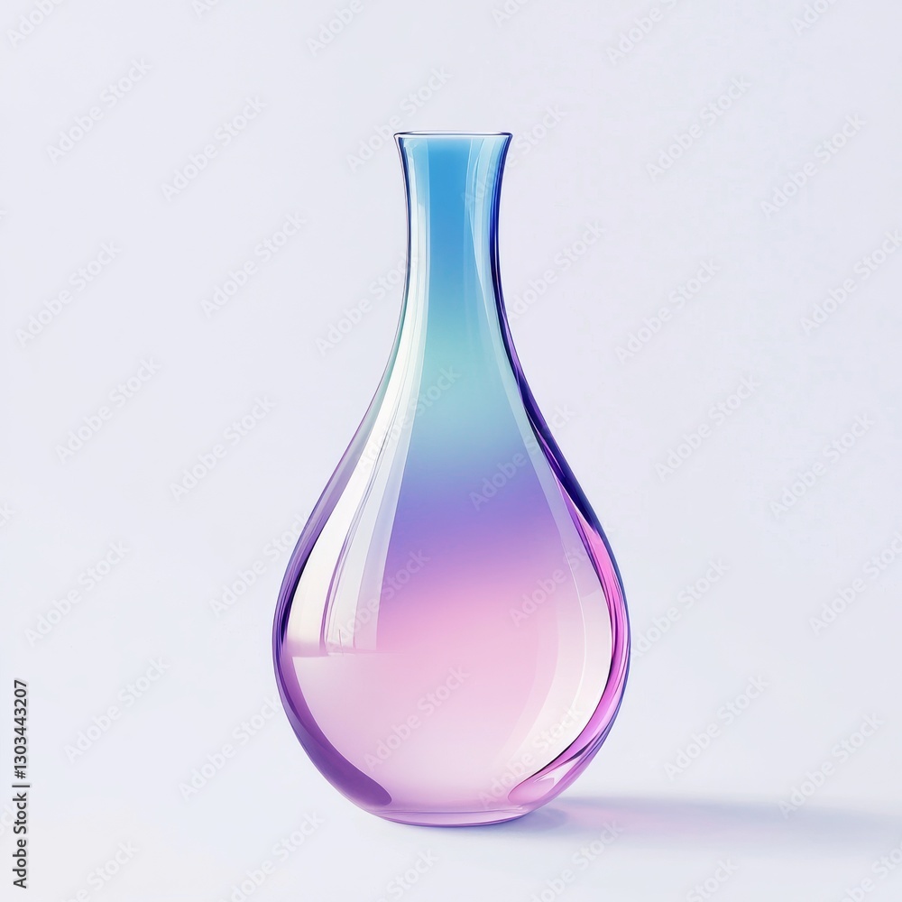 Poster elegant gradient vase: a study in light, color, and design, featuring a smooth transition from blue 