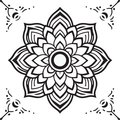 Stylish Black Mandala Design Vector 