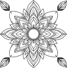 Stylish Black Mandala Design Vector 