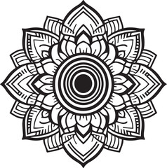 Stylish Black Mandala Design Vector 