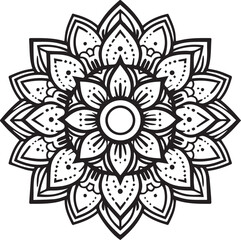 Stylish Black Mandala Design Vector 