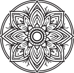 Stylish Black Mandala Design Vector 