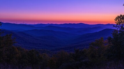 Obraz premium Appalachian Mountains Sunrise Skyline