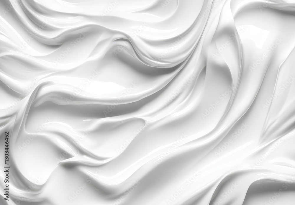 Poster elegant and smooth white fabric texture with flowing waves and soft drapery for background or artist