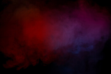 Blue and purple steam on a black background.